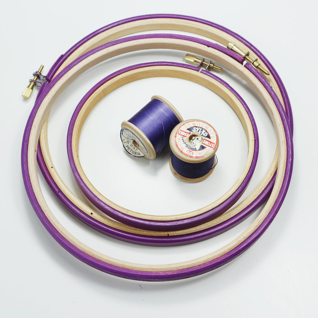 Purple Plum Painted Embroidery hoops - StitchKits Crafts