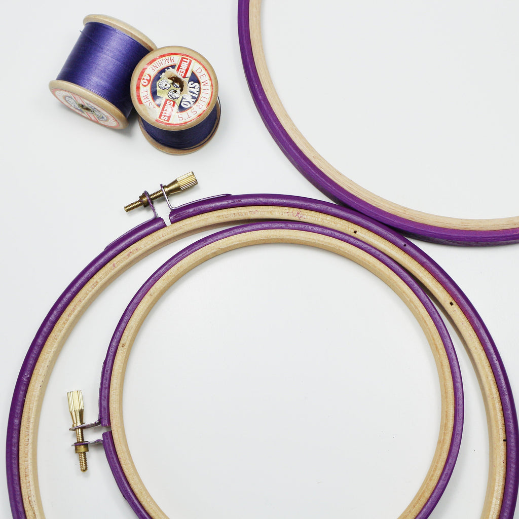 Purple Plum Painted Embroidery hoops - StitchKits Crafts