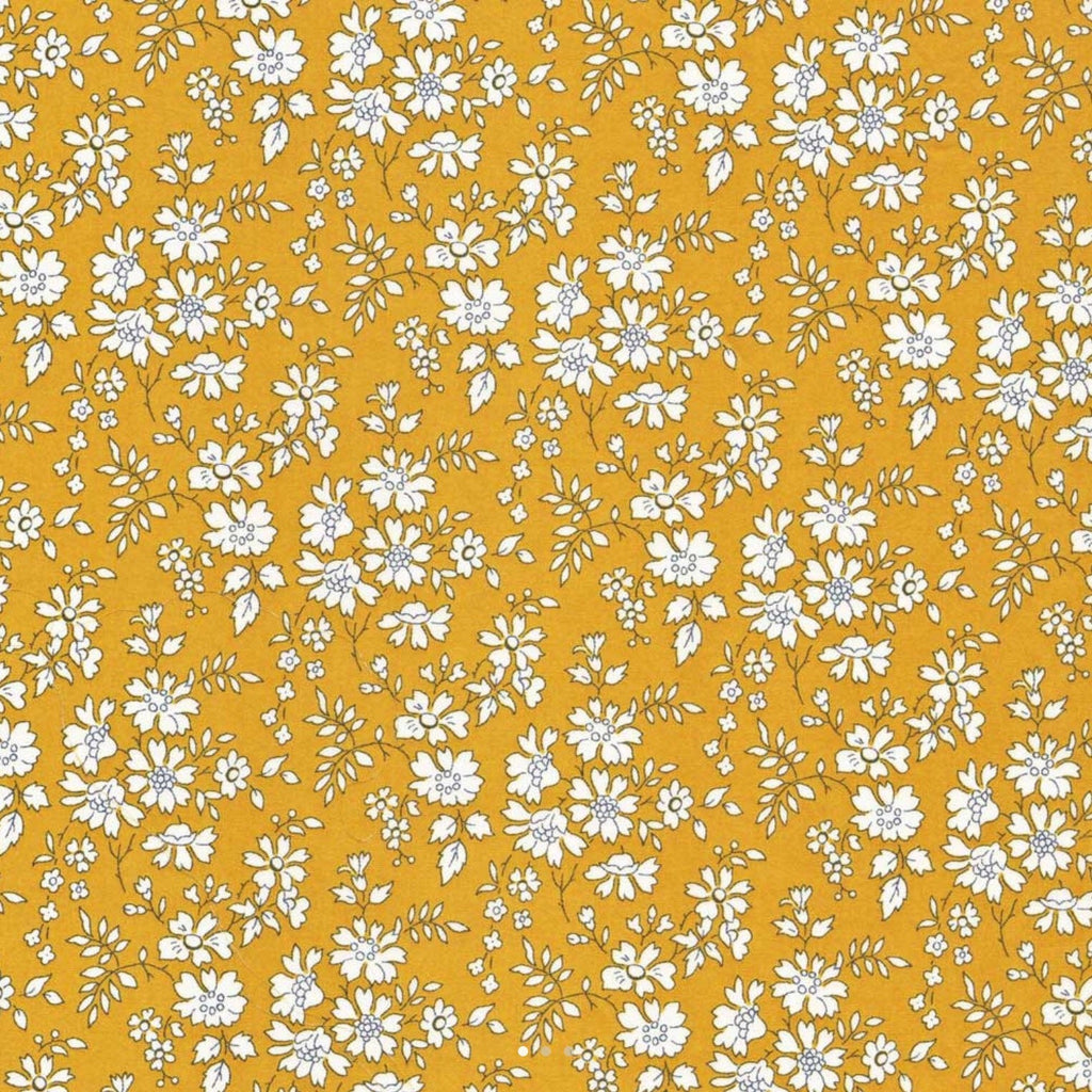 Mustard Capel Liberty Tana Lawn Fabric Covered Embroidery Hoops - StitchKits Crafts