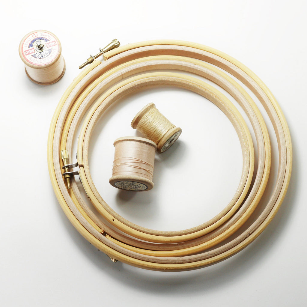 Pale Daffodil Yellow Painted Embroidery hoop - StitchKits Crafts