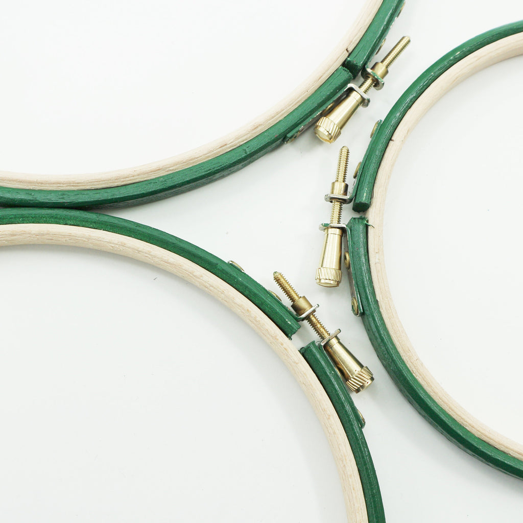 Fern Green Painted Embroidery hoops - StitchKits Crafts