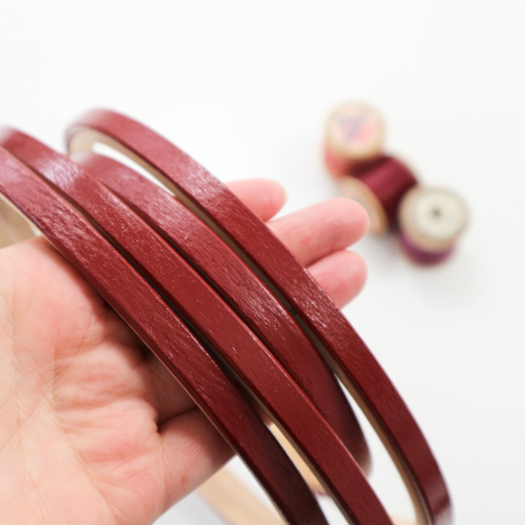 Brick Red Painted Embroidery Hoops - StitchKits Crafts