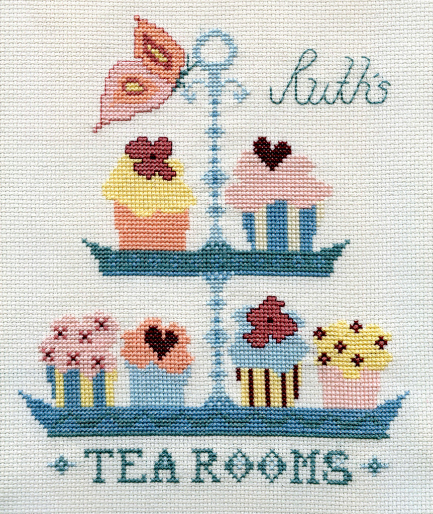Butterfly Tea Room Cross Stitch Sampler Kit - StitchKits Crafts