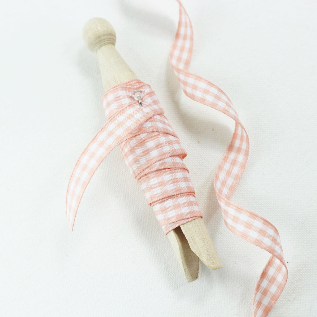 Mellon pink gingham ribbon