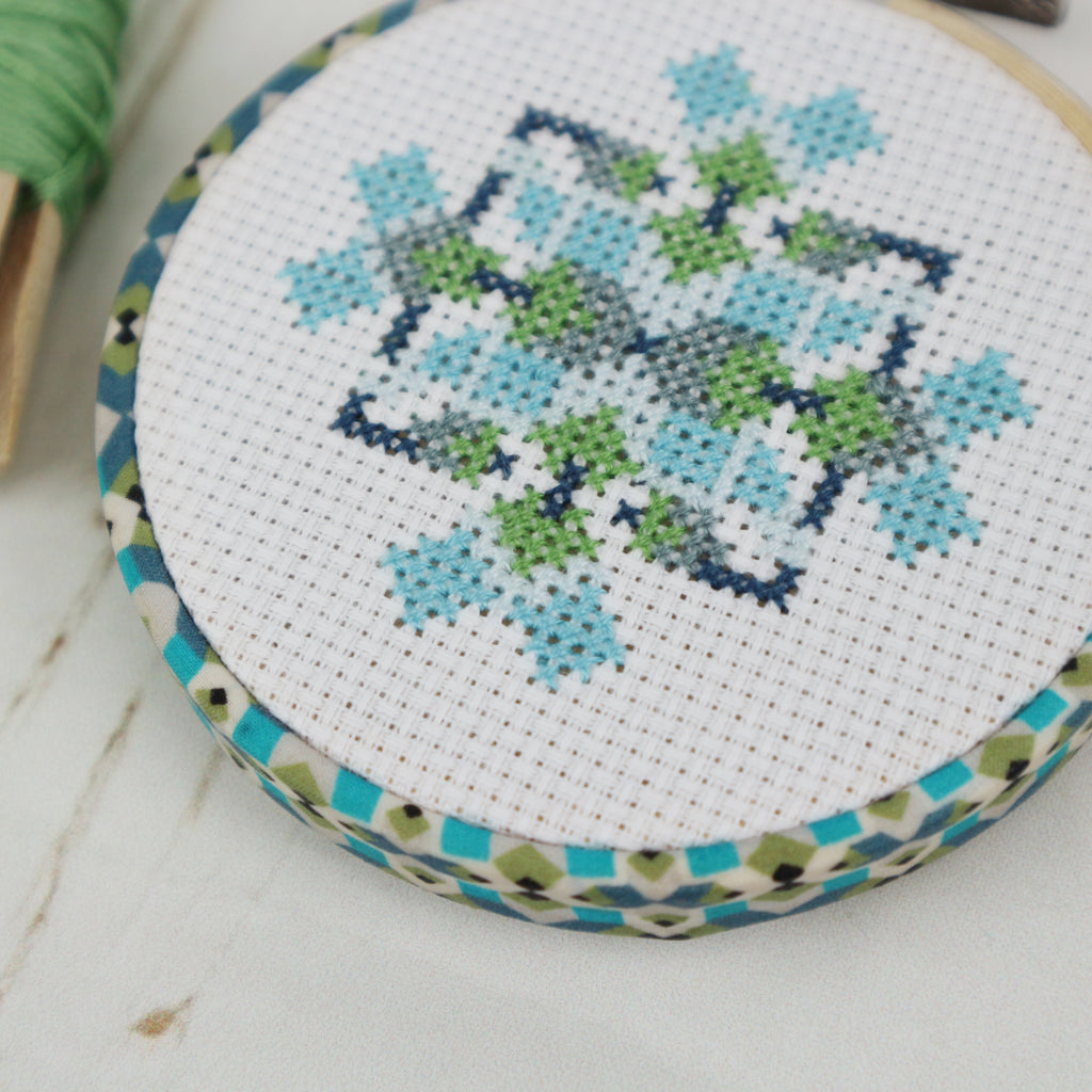 3 Inch Geometric Cross Stitch Wall Hanging Kit - StitchKits Crafts