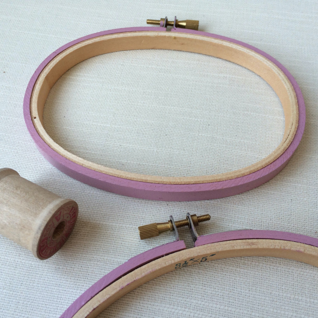 Raspberry Pink, Painted Embroidery hoop - StitchKits Crafts
