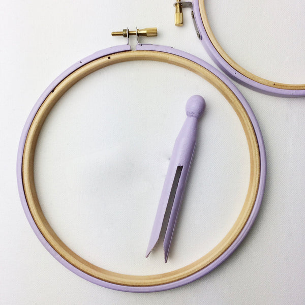 Lilac purple embroidery hoop