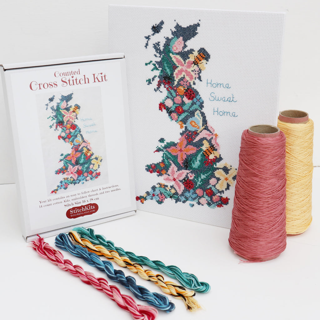Beautiful Britain, Home Sweet Home Cross Stitch Kit - StitchKits Crafts