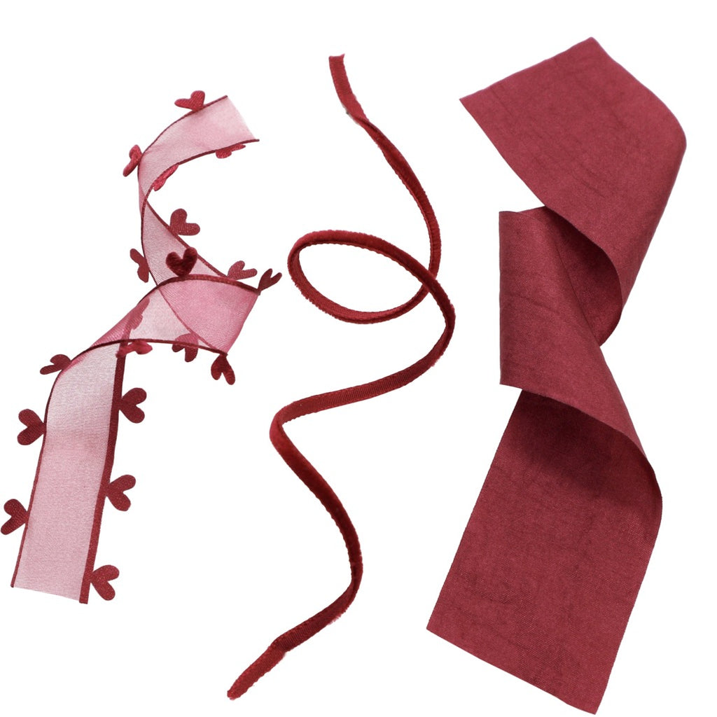 Luxury red valentines ribbon collection.