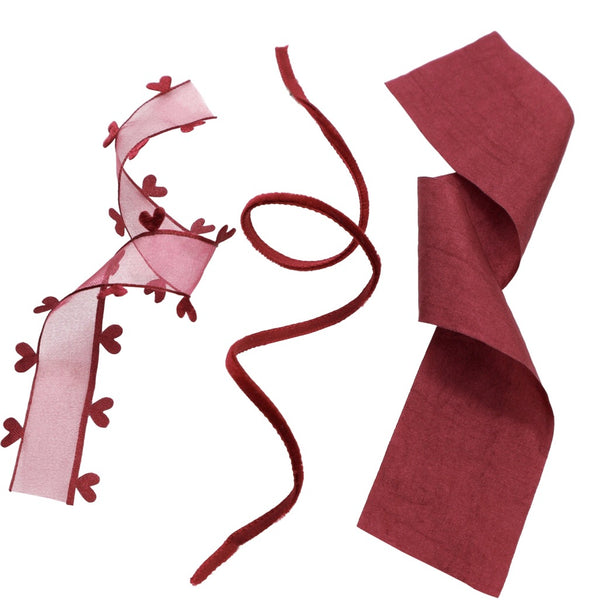 Luxury red valentines ribbon collection.