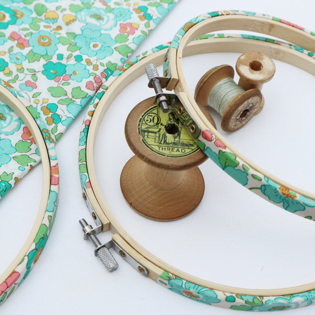 pretty green embroidery hoops