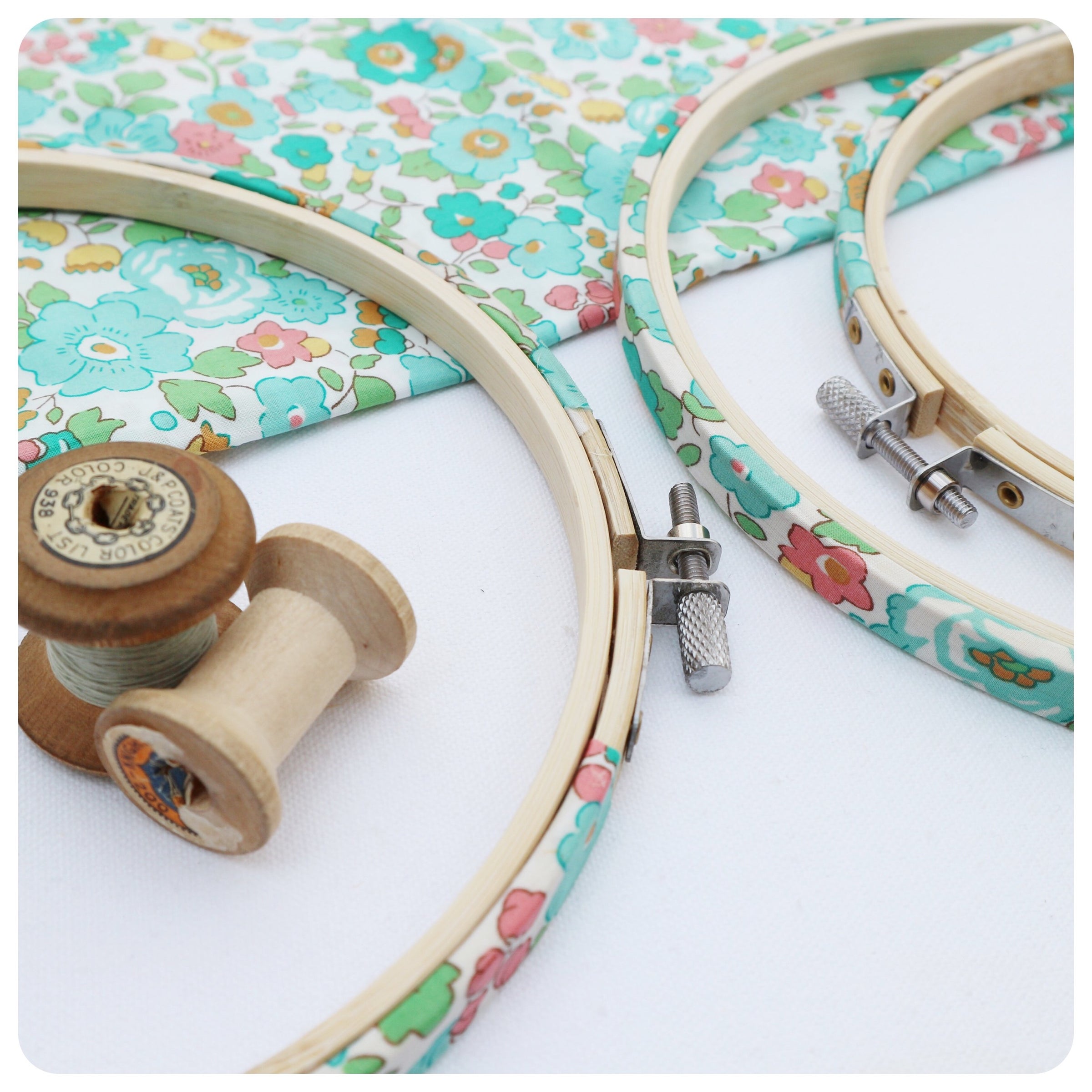 Liberty Fabric Covered Embroidery Hoops – StitchKits Crafts