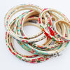 set of decorative Embroidery hoops with floral print.