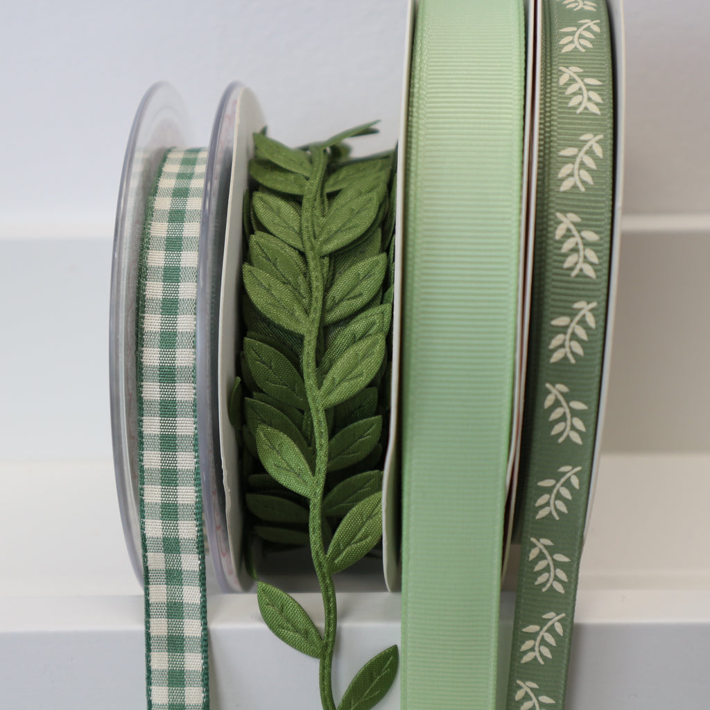 Leaf Green Ribbon Collection - StitchKits Crafts