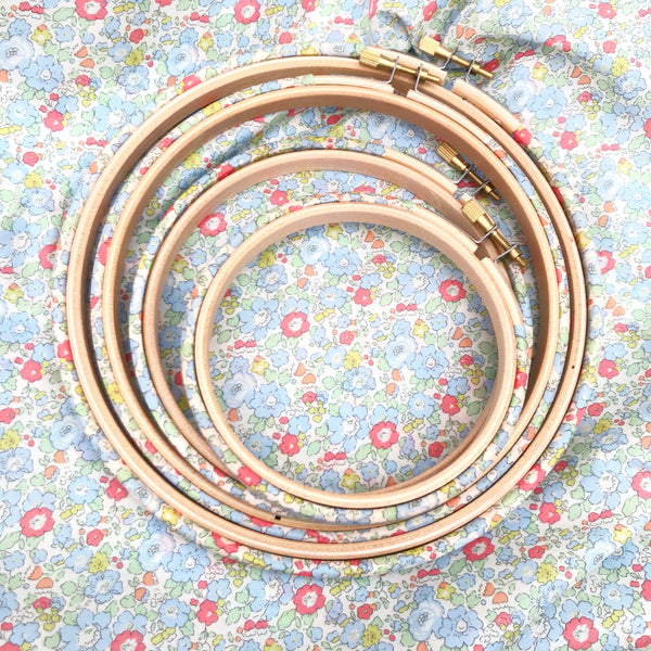 decorative blue embroidery hoop frame.