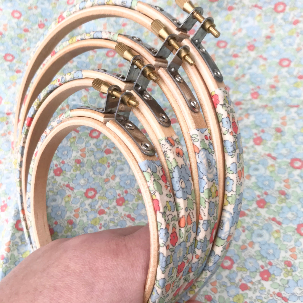 pretty blue embroidery hoops 