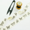 natural butterfly ribbon with vintage cotton reel