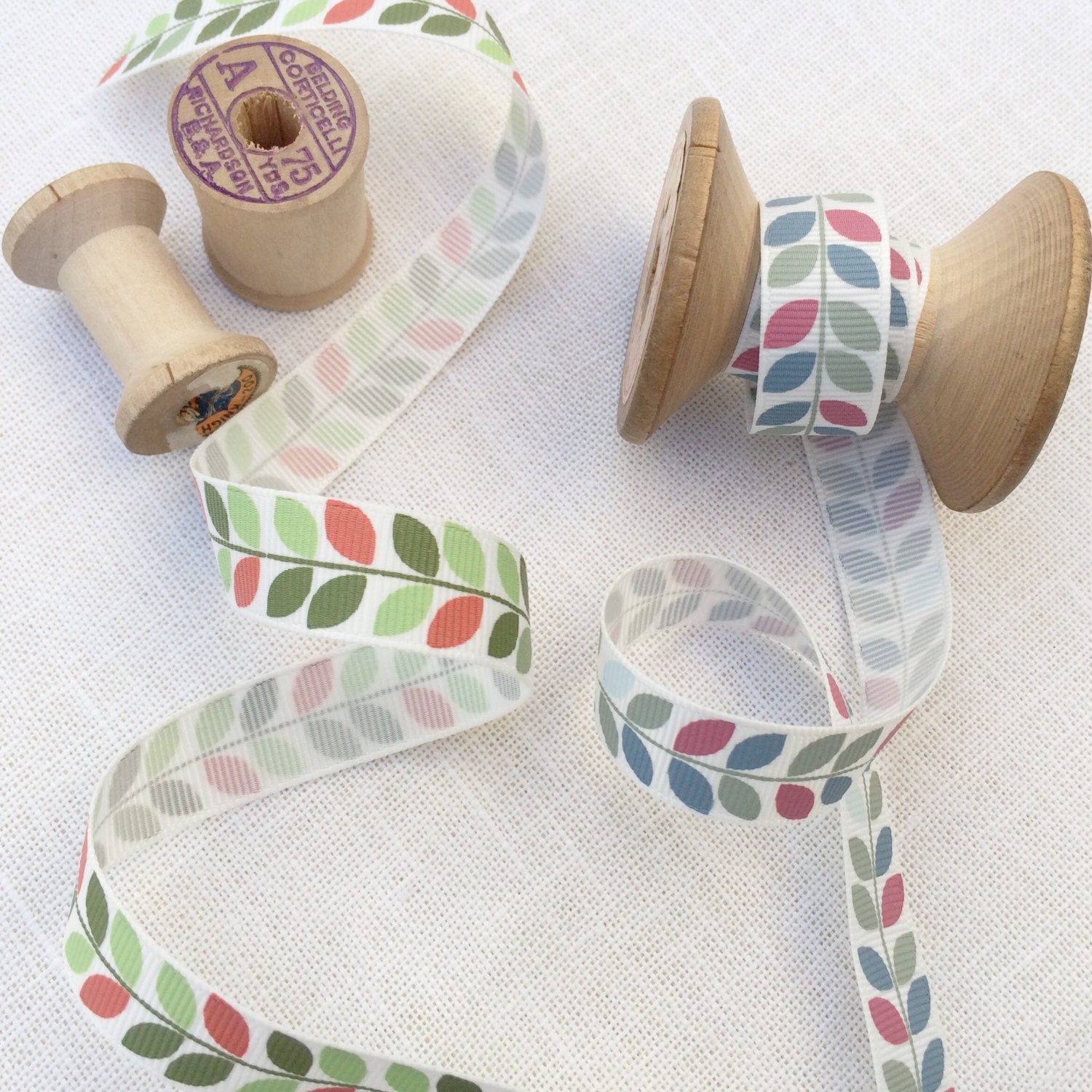 Leaf Pattern Ribbon Botanical Luxury Ribbons – StitchKits Crafts