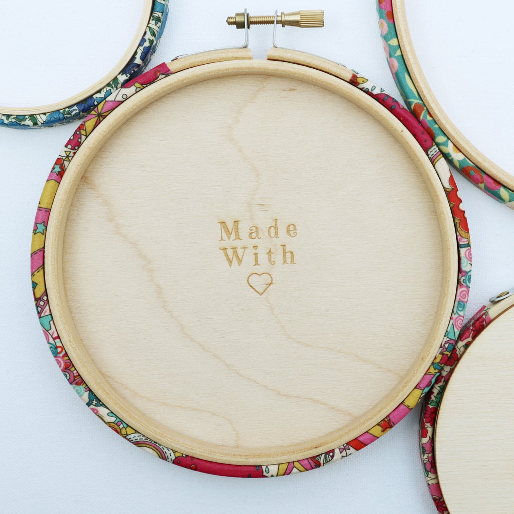 embroidery hoop with wooden backs