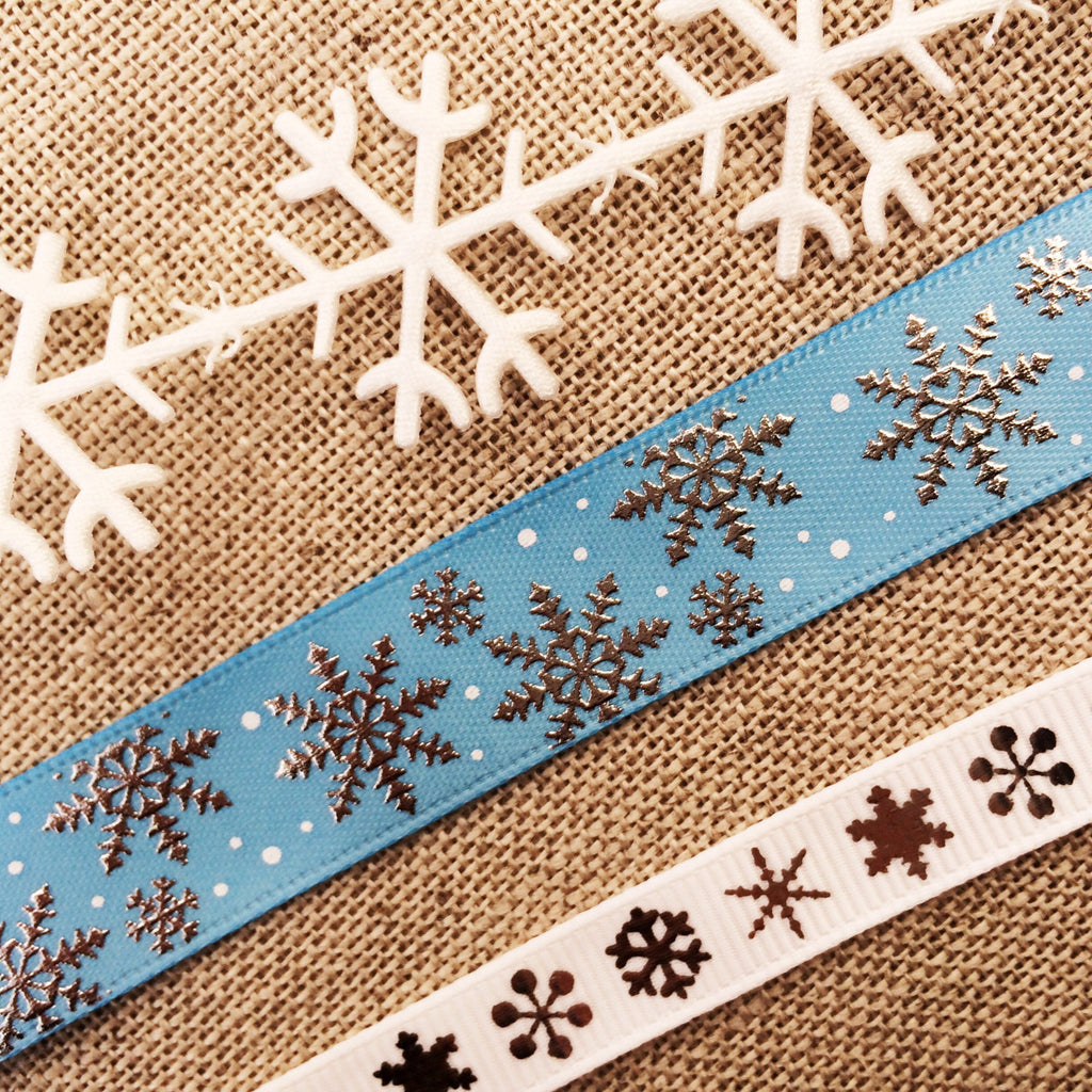 White Cutout Snow Flake Ribbon Collection - StitchKits Crafts