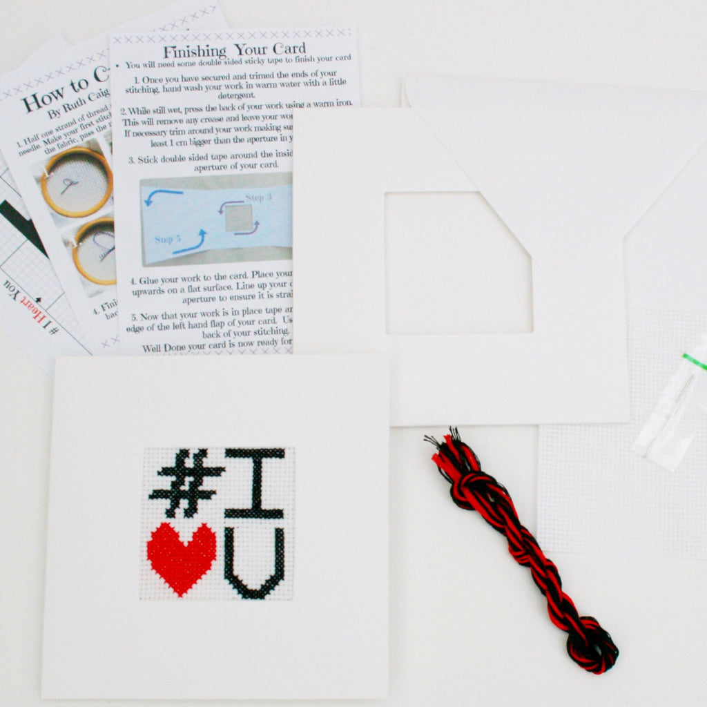 # I love you. Cross Stitch Card Kit - StitchKits Crafts