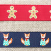 Fox and gingerbread Grosgrain Ribbon - StitchKits Crafts