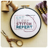 Mini Cross Stitch Kit. Eat, Sleep, Stitch, Repeat - StitchKits Crafts