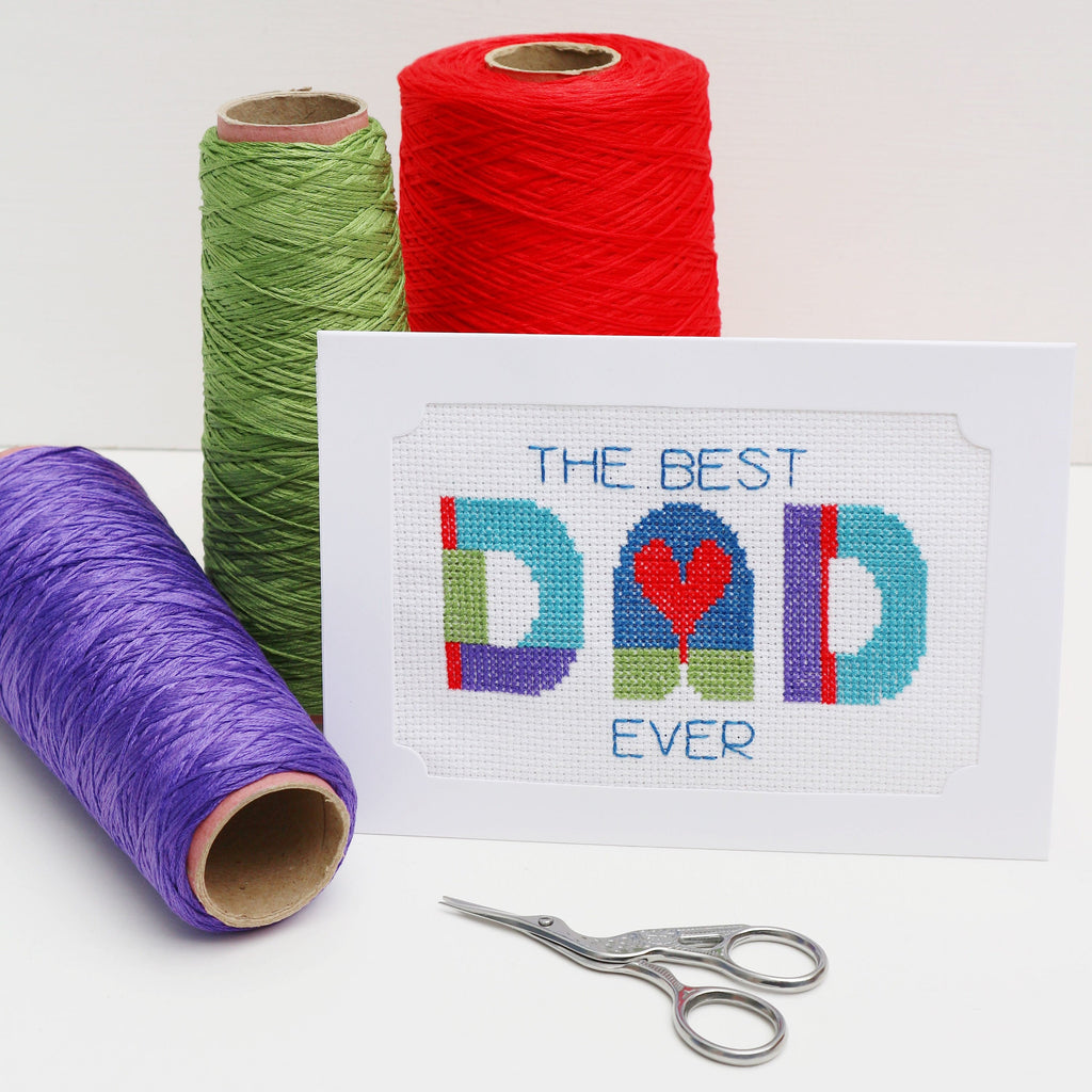 Fathers Day Cross Stitch Card Kit - StitchKits Crafts