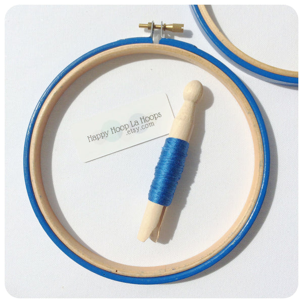 Royal Blue Painted Embroidery Hoops - StitchKits Crafts