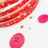 Red 'Cath Kidston' Star covered Embroidery hoops - StitchKits Crafts