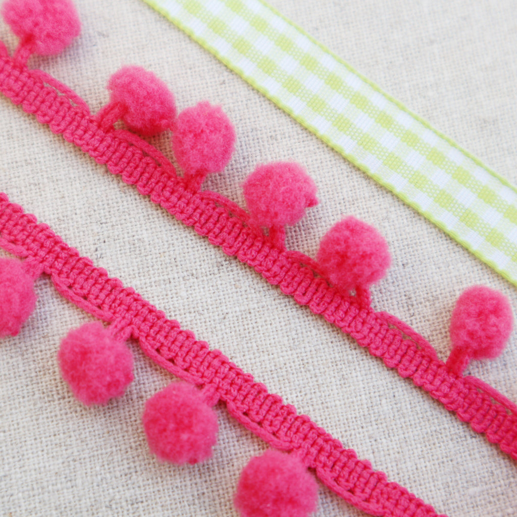 Pretty Flower Pink and Lime Ribbon Collection. - StitchKits Crafts