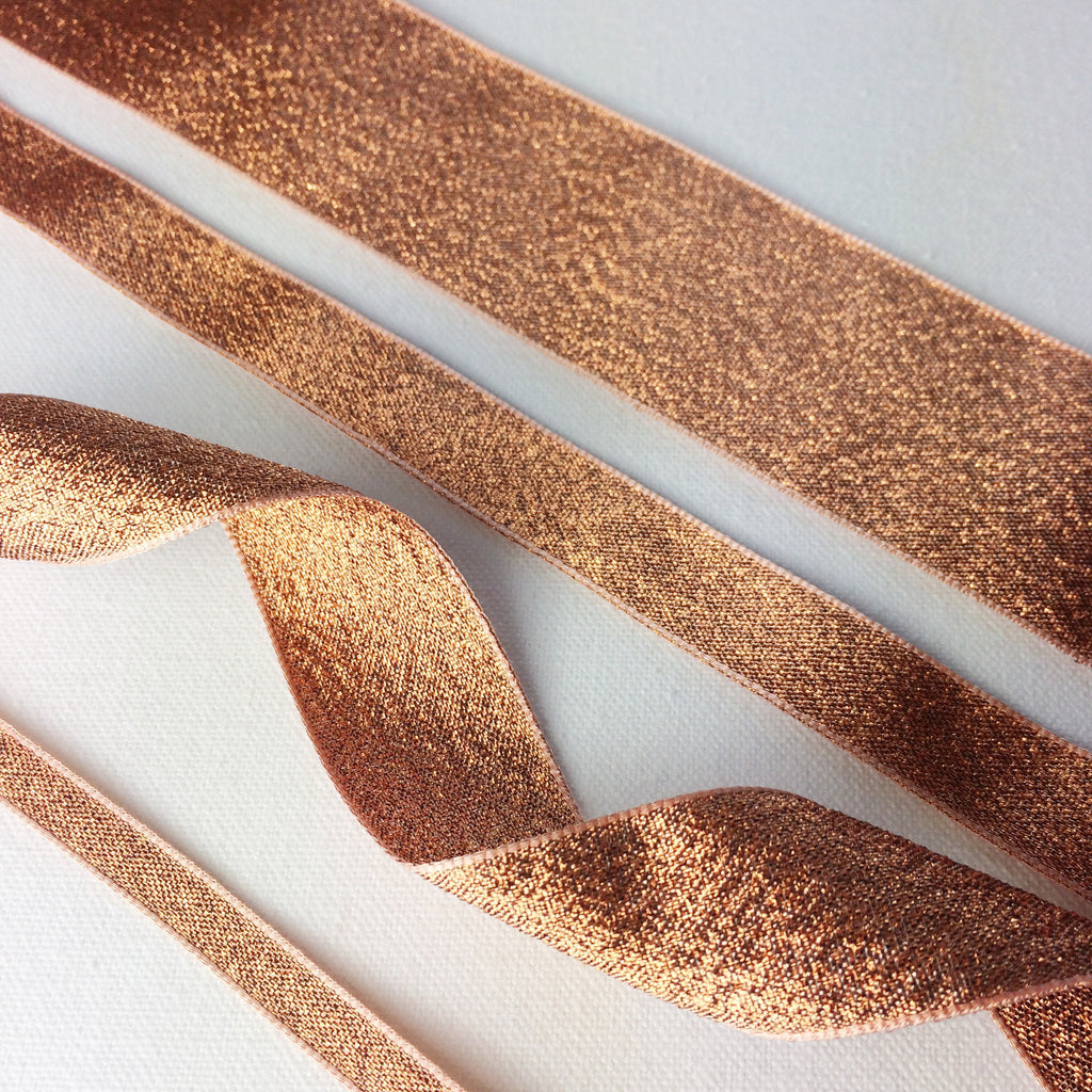 Bronze Gold Lame Ribbon Collection - StitchKits Crafts