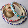 Turquoise 'Tempo' Liberty Fabric Tana Lawn Wrapped Embroidery Hoops - StitchKits Crafts