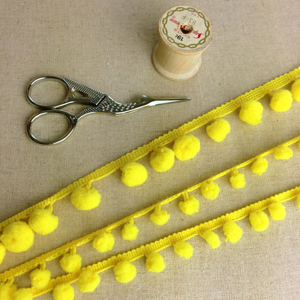 Yellow Pom Pom Trim - StitchKits Crafts