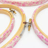 Pink 'Laura B' Liberty  Tana Lawn Fabric Wrapped Embroidery Hoops - StitchKits Crafts