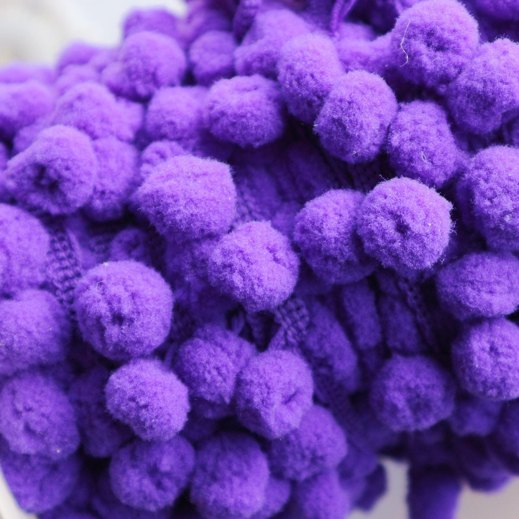 Royal Purple Pom Pom Trim. - StitchKits Crafts