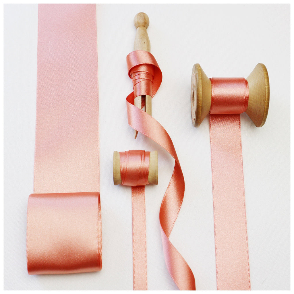 20 meter, Rose Gold Satin Ribbon - StitchKits Crafts