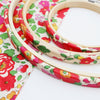 Red 'Betsy X' Liberty Fabric Tana Lawn Covered Embroidery hoops - StitchKits Crafts