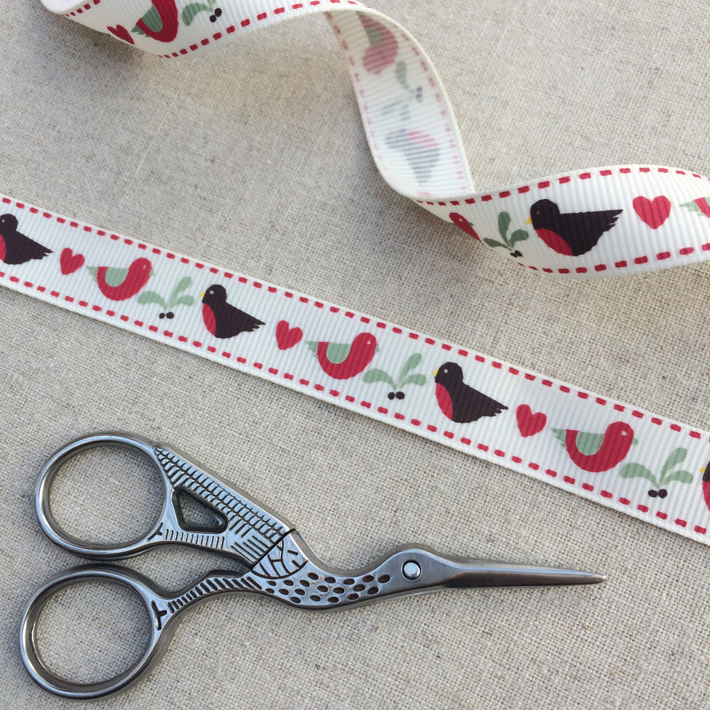 Christmas Robin, Heart and Mistletoe Ribbon Collection - StitchKits Crafts
