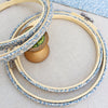 Blue Leaf Liberty Fabric Tana Lawn Wrapped Embroidery Hoops - StitchKits Crafts