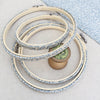 Blue Leaf Liberty Fabric Tana Lawn Wrapped Embroidery Hoops - StitchKits Crafts