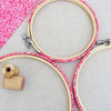 Magenta Red Liberty Fabric Tana Lawn Covered Embroidery Hoops - StitchKits Crafts
