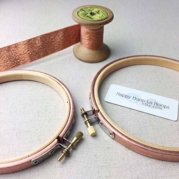 Metallic Bronze Painted Embroidery Hoop - StitchKits Crafts