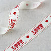 Vintage Valentine Ribbon collection. Valentines Ribbon, Vintage fair ground font. Boho Valentines Ribbon - StitchKits Crafts