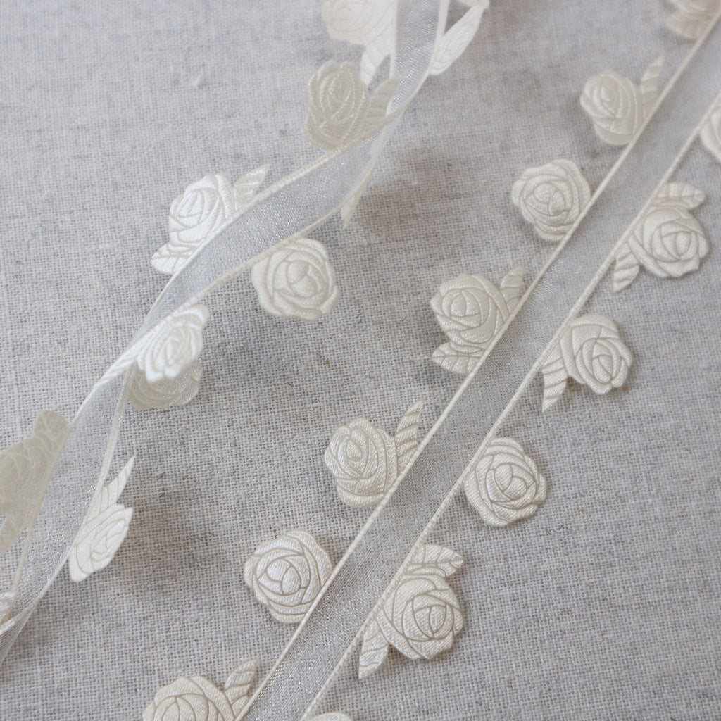 Bridal Cream Rose Ribbons Collection - StitchKits Crafts