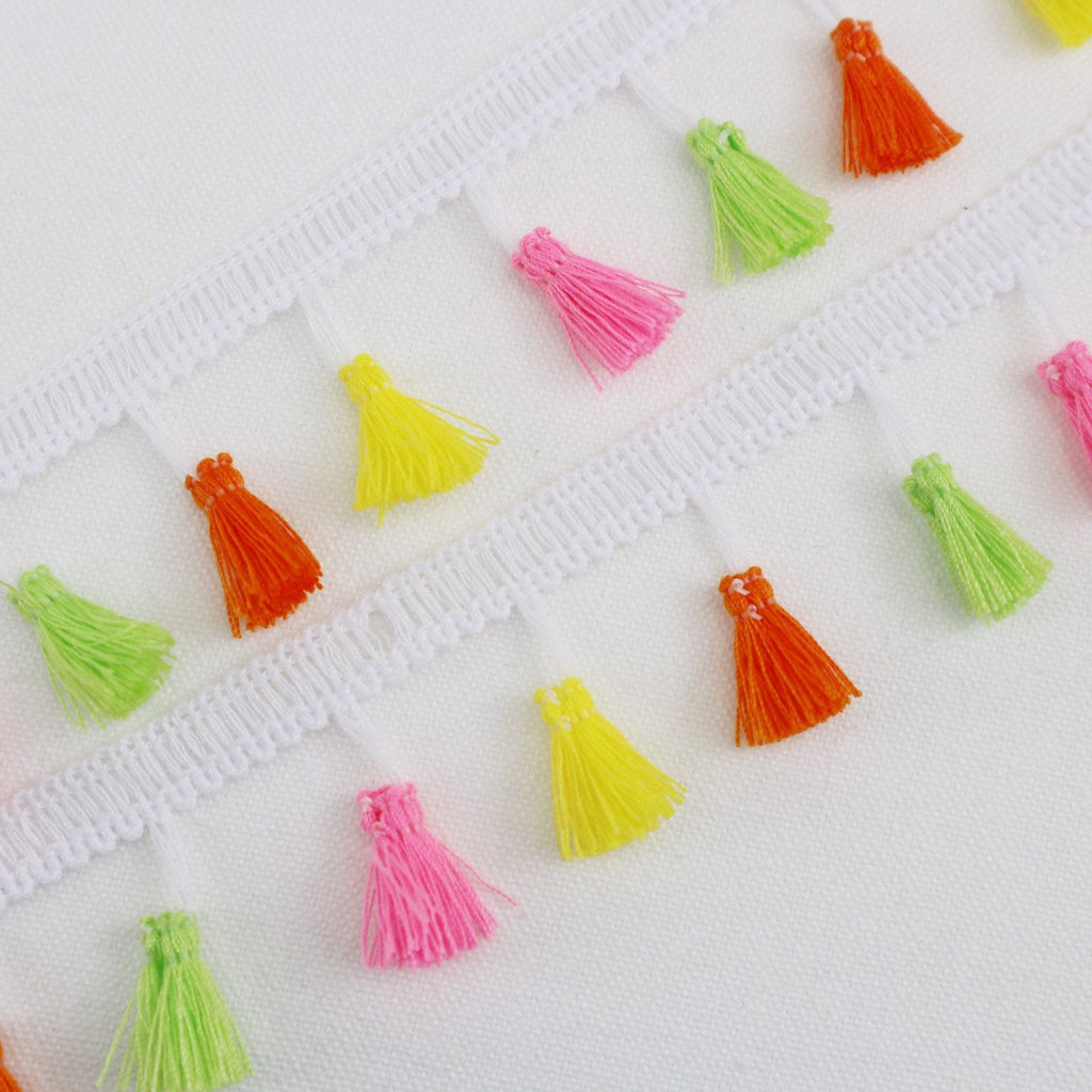 Multi coloured, Neon Tassel Trim - StitchKits Crafts