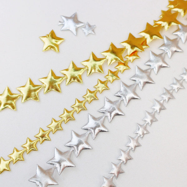 Gold & Silver Metallic Star Ribbon - StitchKits Crafts