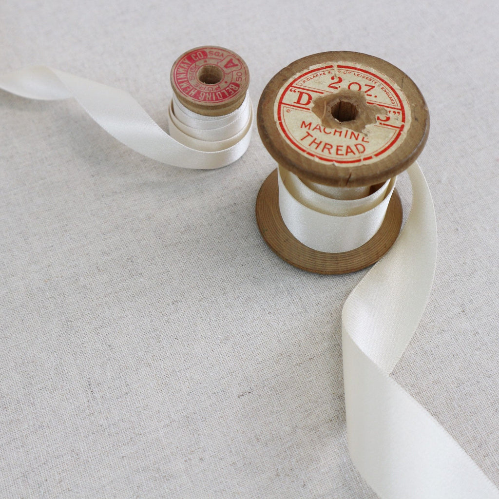 Pearl White Satin Ribbon. 20 Meter Reel - StitchKits Crafts