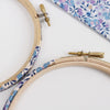 Lilac and Blue 'Wiltshire Berry',  Liberty Fabric Tana Lawn Covered Embroidery Hoops - StitchKits Crafts
