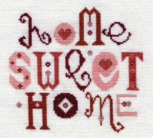 Red Home Sweet Home Cross Stitch - StitchKits Crafts